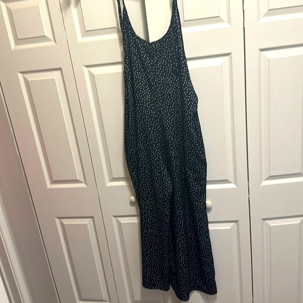 V neck black and white polka dot ROMPER